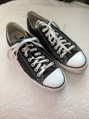 Converse Classic Black Canvas Low-Top Sneakers with White Accents